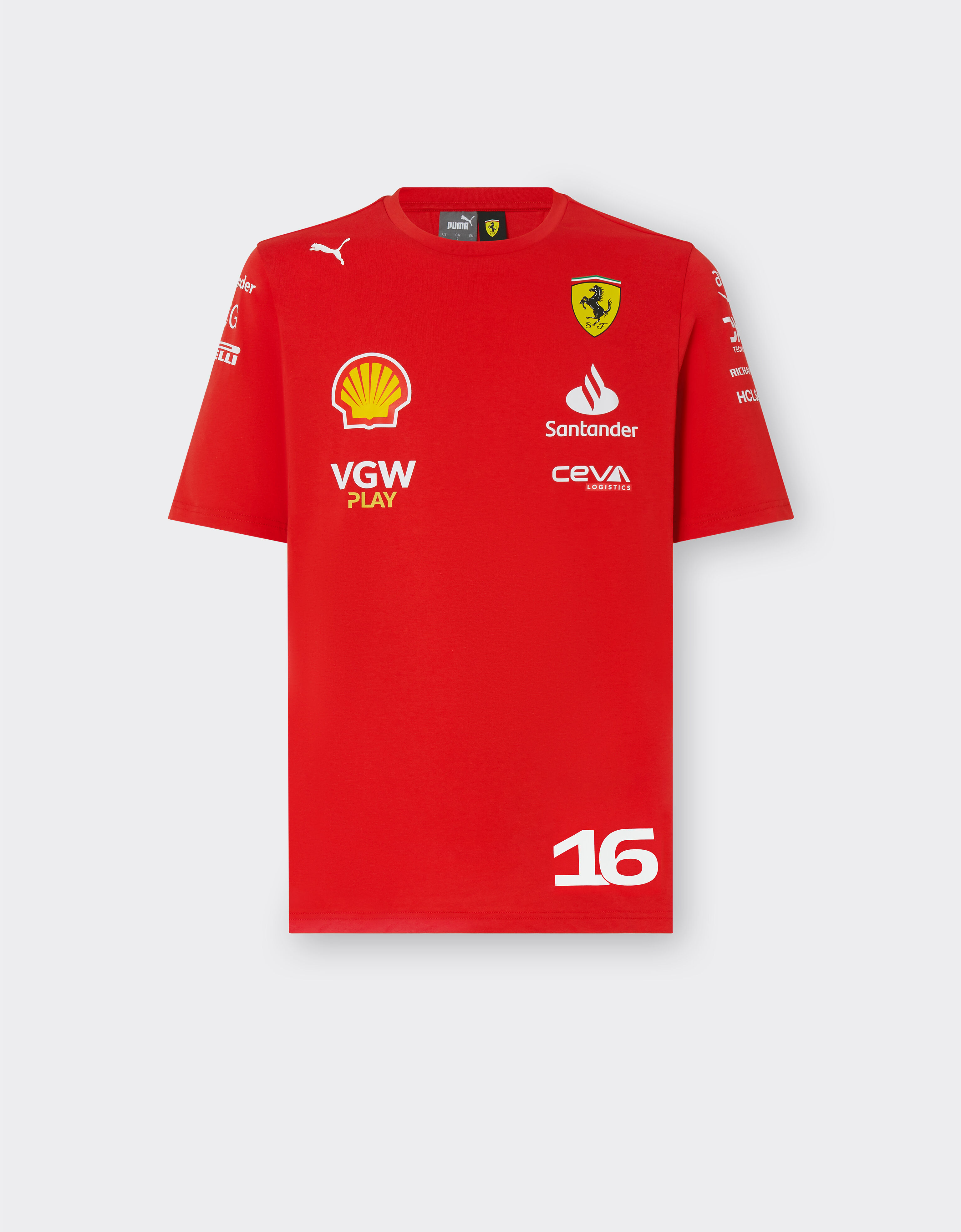 2024 Scuderia Ferrari Team Replica Leclerc T-shirt in Rosso Corsa ...