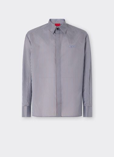 Chemise en barré mélangé soie avec broderie Ferrari Chemise en barré mélangé soie avec broderie Powder Blue CWMSH0021WPL0012f