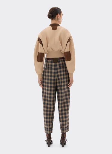 Pantalones de lana de tartán Ferrari Pantalones de lana de tartán Gris melange 22631f