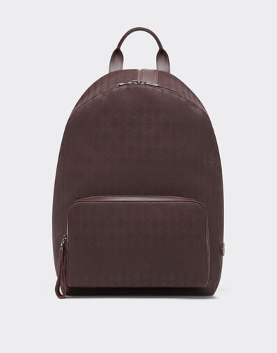 Ferrari Q-Cycle® jacquard backpack with Cavallino pattern Mahogany 49136f