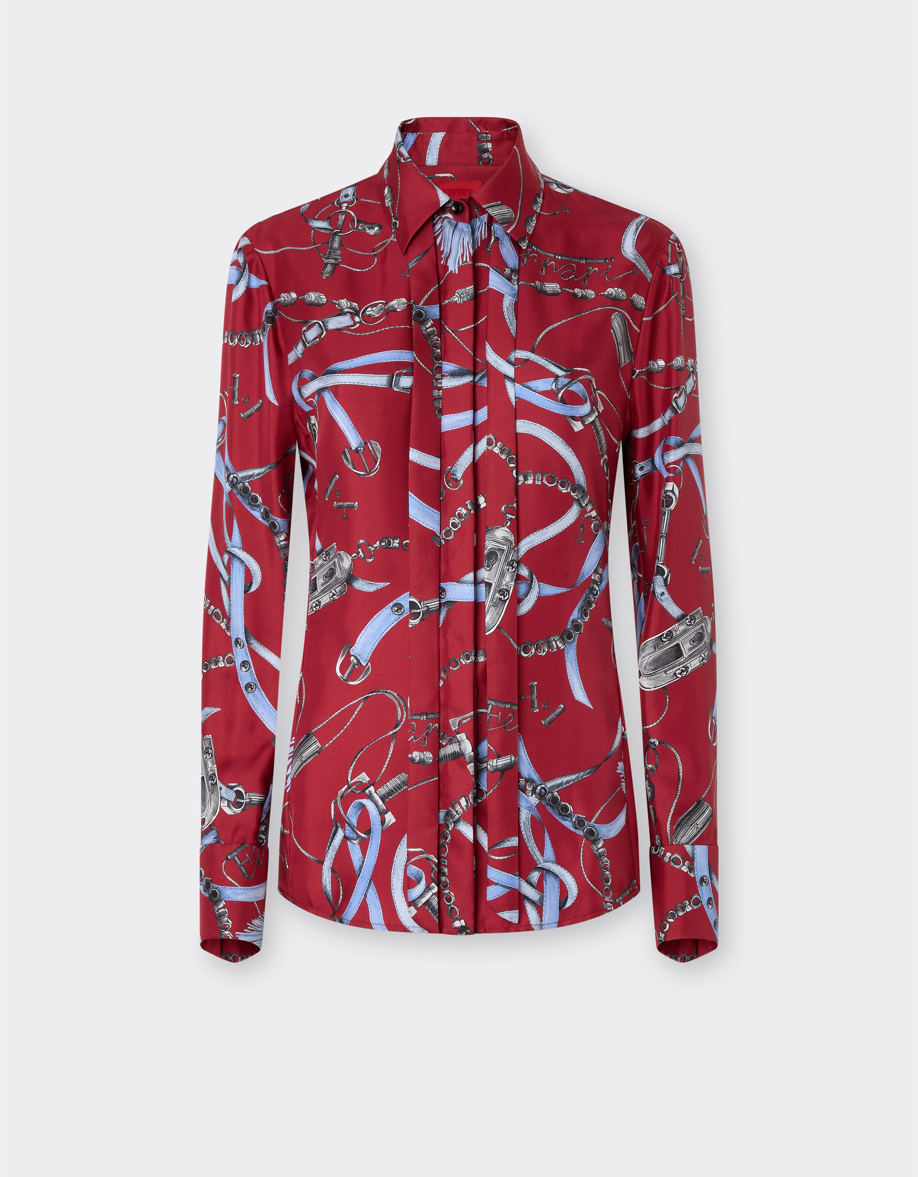 Ferrari Silk shirt with Ferrari Closet print Maison Red 50805f