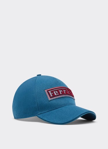 Cotton and leather baseball cap with Ferrari patch Ferrari Cotton and leather baseball cap with Ferrari patch Peacock 22698f