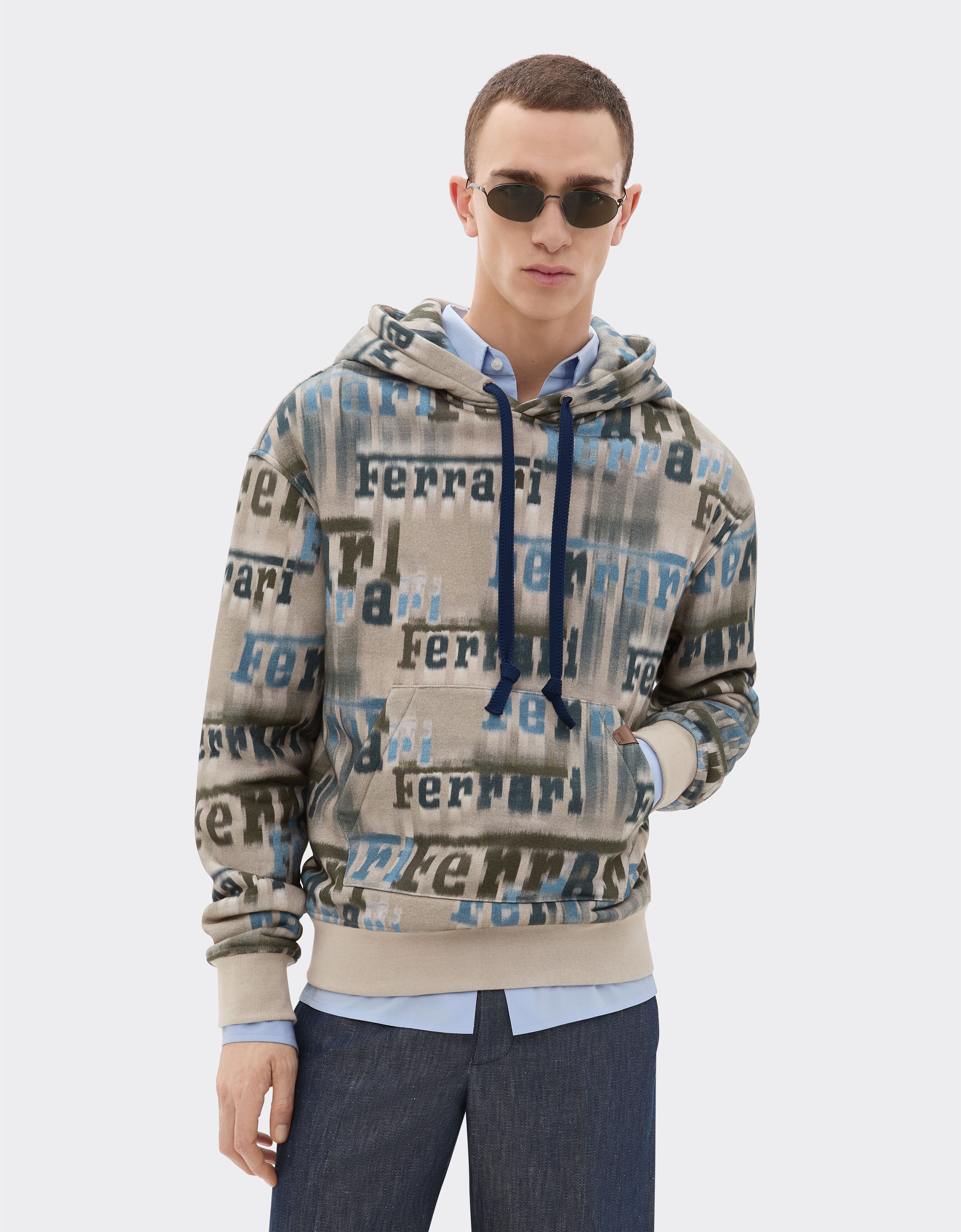 Ferrari Sweatshirt avec imprimé Ferrari Ikat Beige 22830f