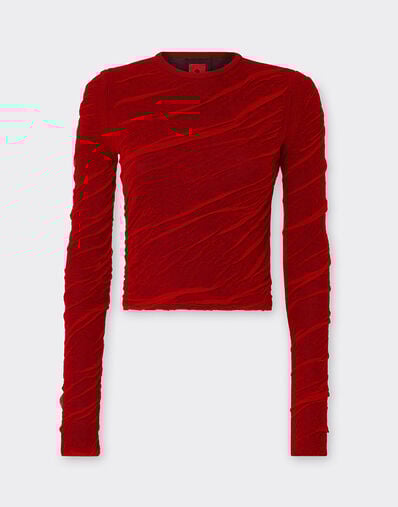 Ferrari 修身款羊毛和棉质套衫 Rosso Dino 红色 21034f