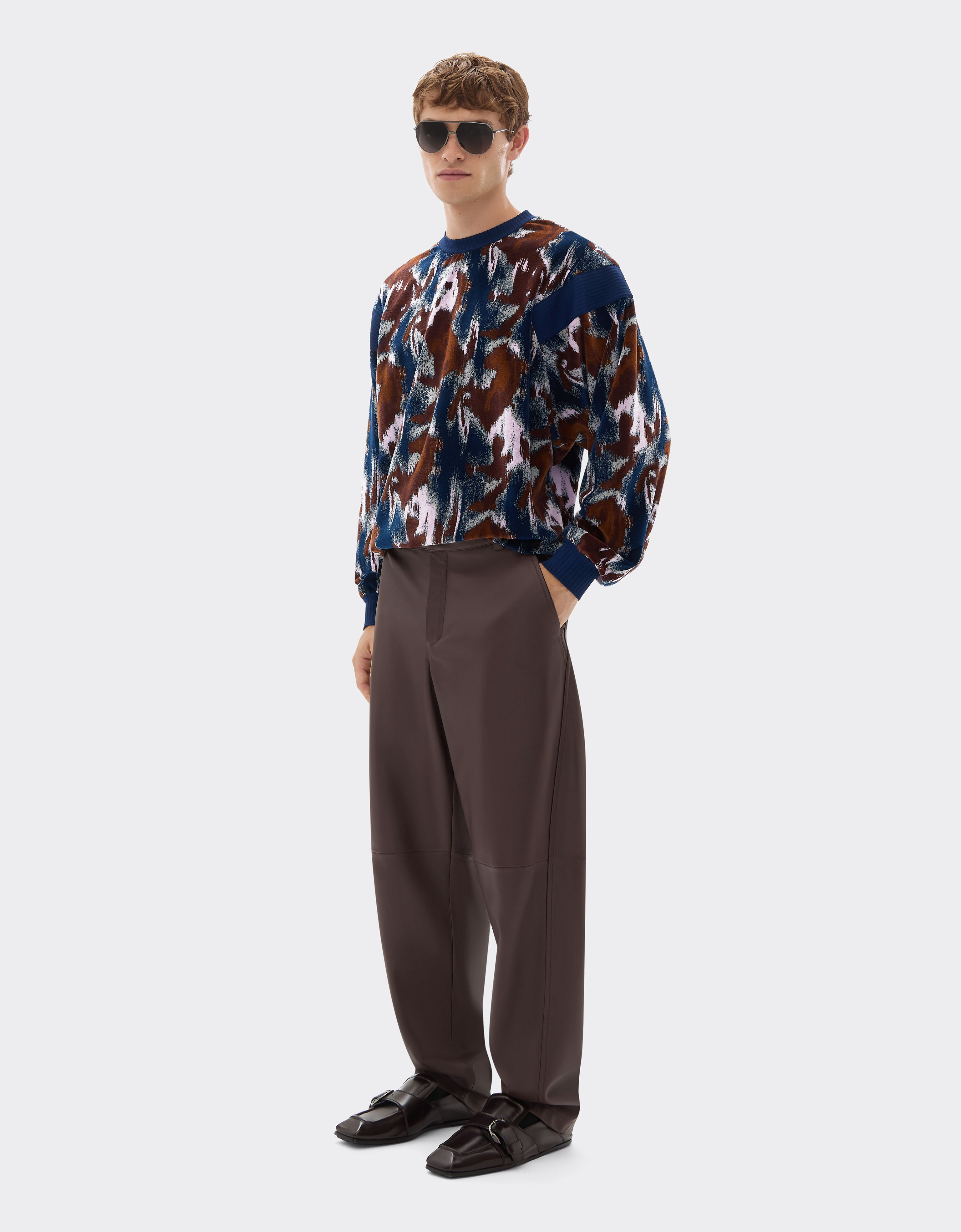 Ferrari Leather chino pants Espresso 49463f