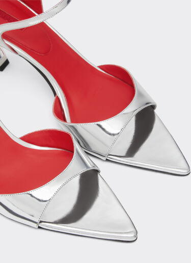Ferrari Sandalia slingback de piel espejada Negro mate 22009f
