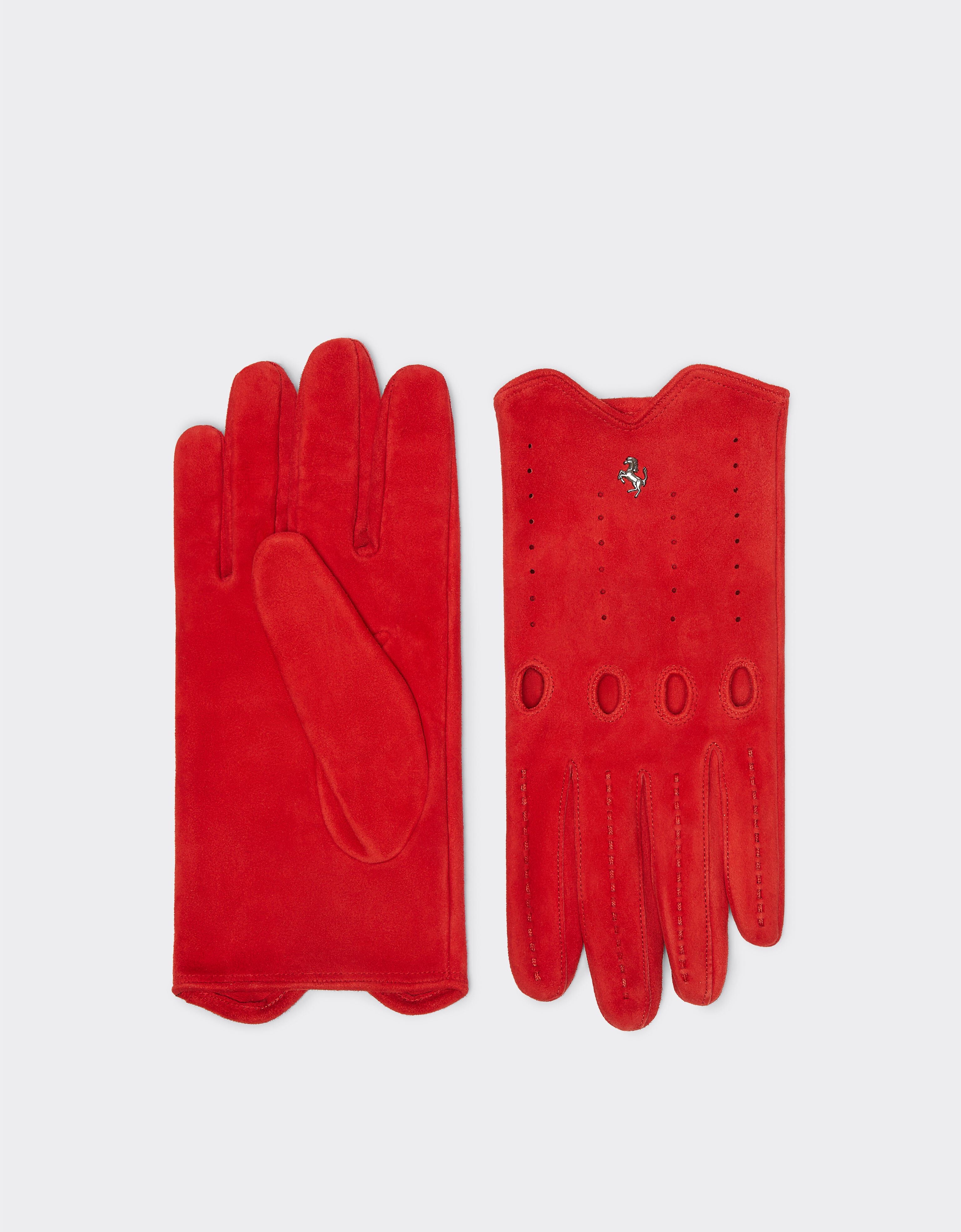 Ferrari Driving gloves in nappa leather and suede Rosso Corsa 47148f