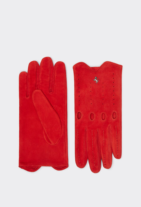 Ferrari Driving gloves in nappa leather and suede Charcoal 20010f