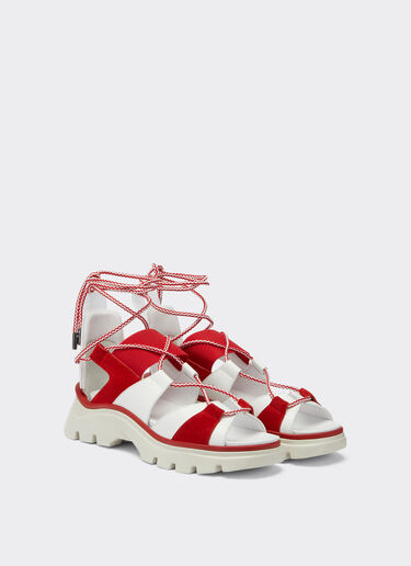 Ferrari Leather and suede sandals with crossover laces 光学白 20310f