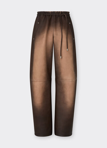 Ferrari Pantalon en cuir aérographié Marrone Scuro 51436f