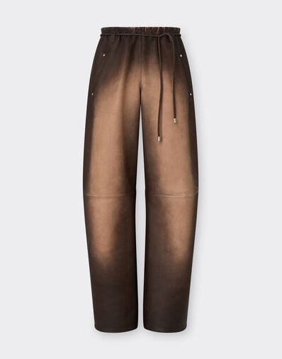 Pantalon en cuir aérographié Ferrari Pantalon en cuir aérographié Marrone Scuro 51436f