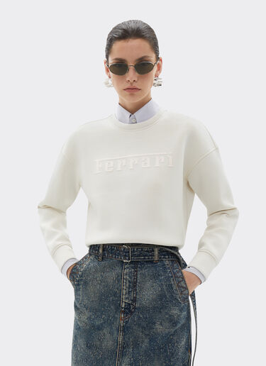 Ferrari Scuba sweatshirt with Ferrari logo Ivory 20520f