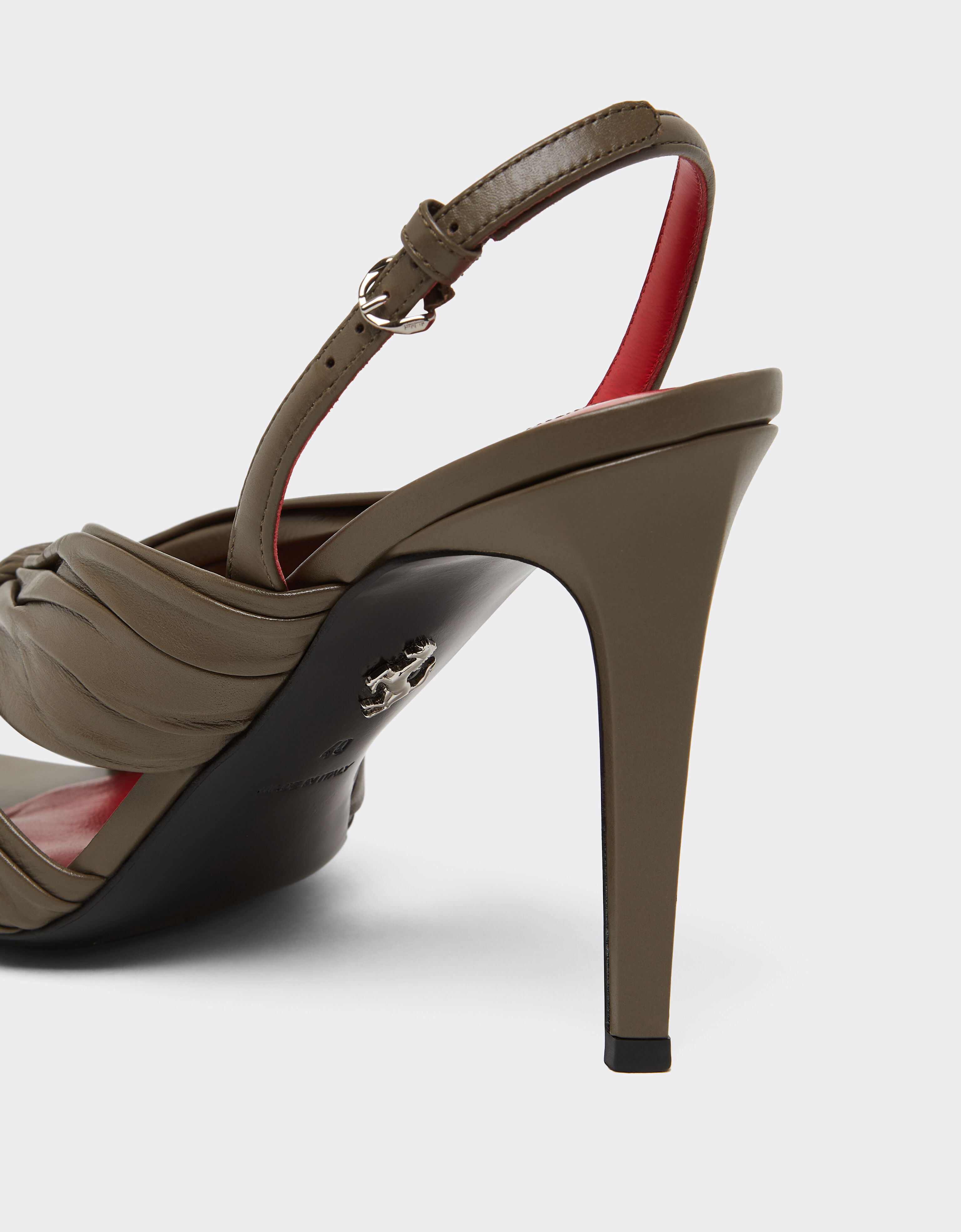 Ferrari Leather slingback sandal Khaki Green 50779f