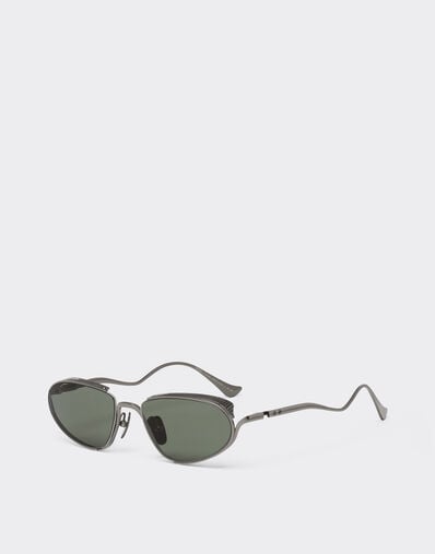 Ferrari Gafas de sol Ferrari de titanio bronceado con cristales verdes Ingrid LA02Tf
