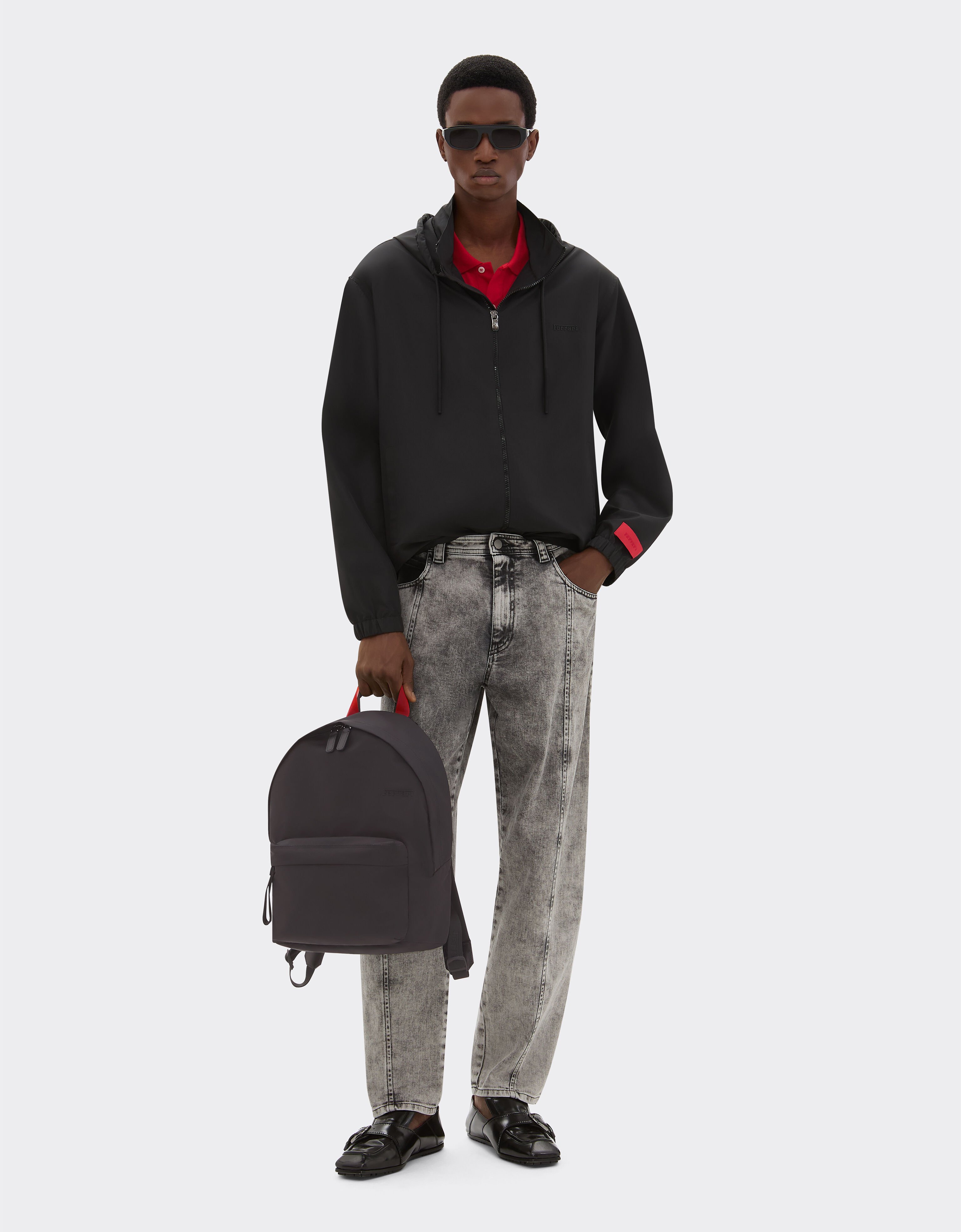 Ferrari Sac à dos en nylon uni Noir 20582f