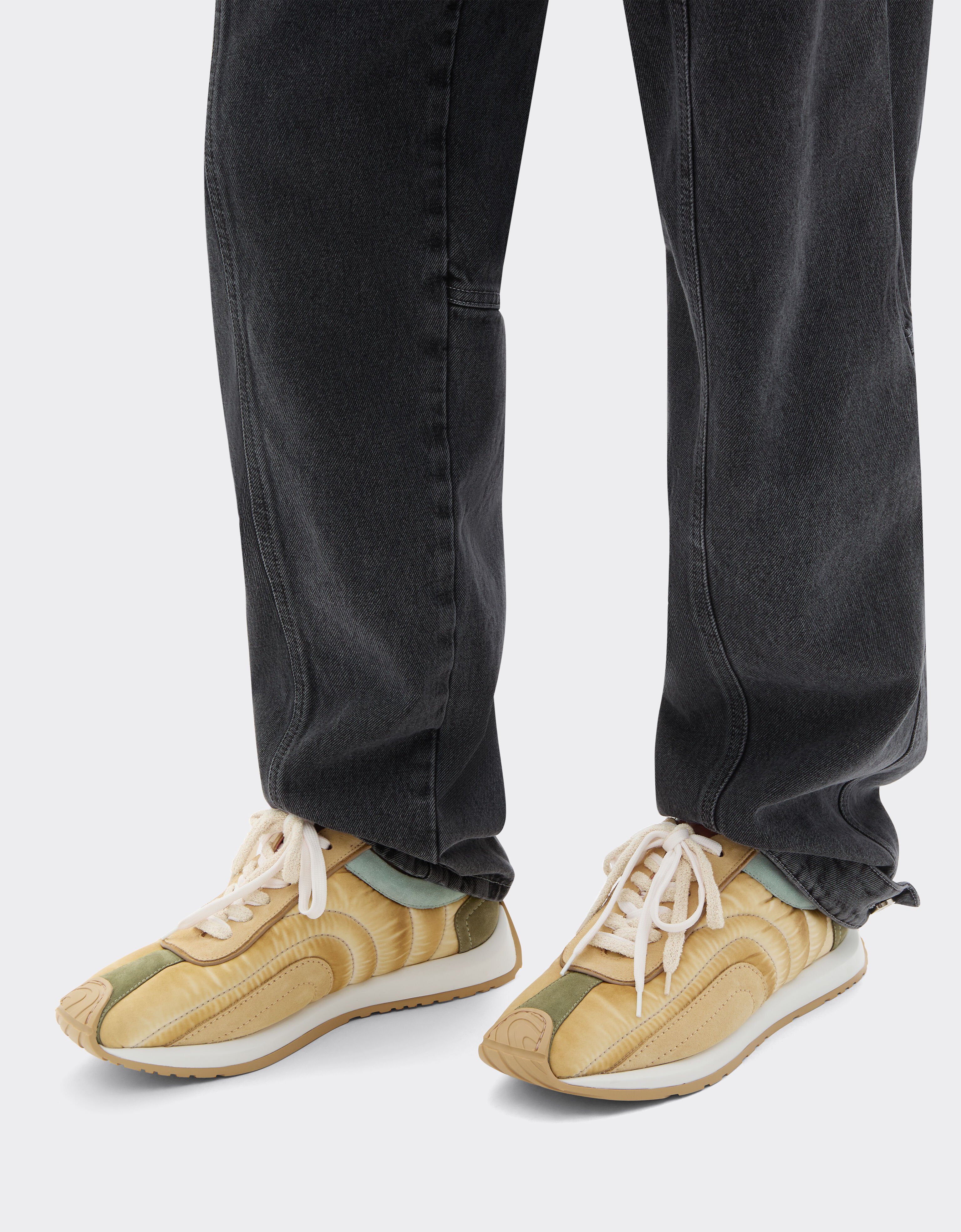 Ferrari baskets en daim, nappa et nylon Granite Green 50763f