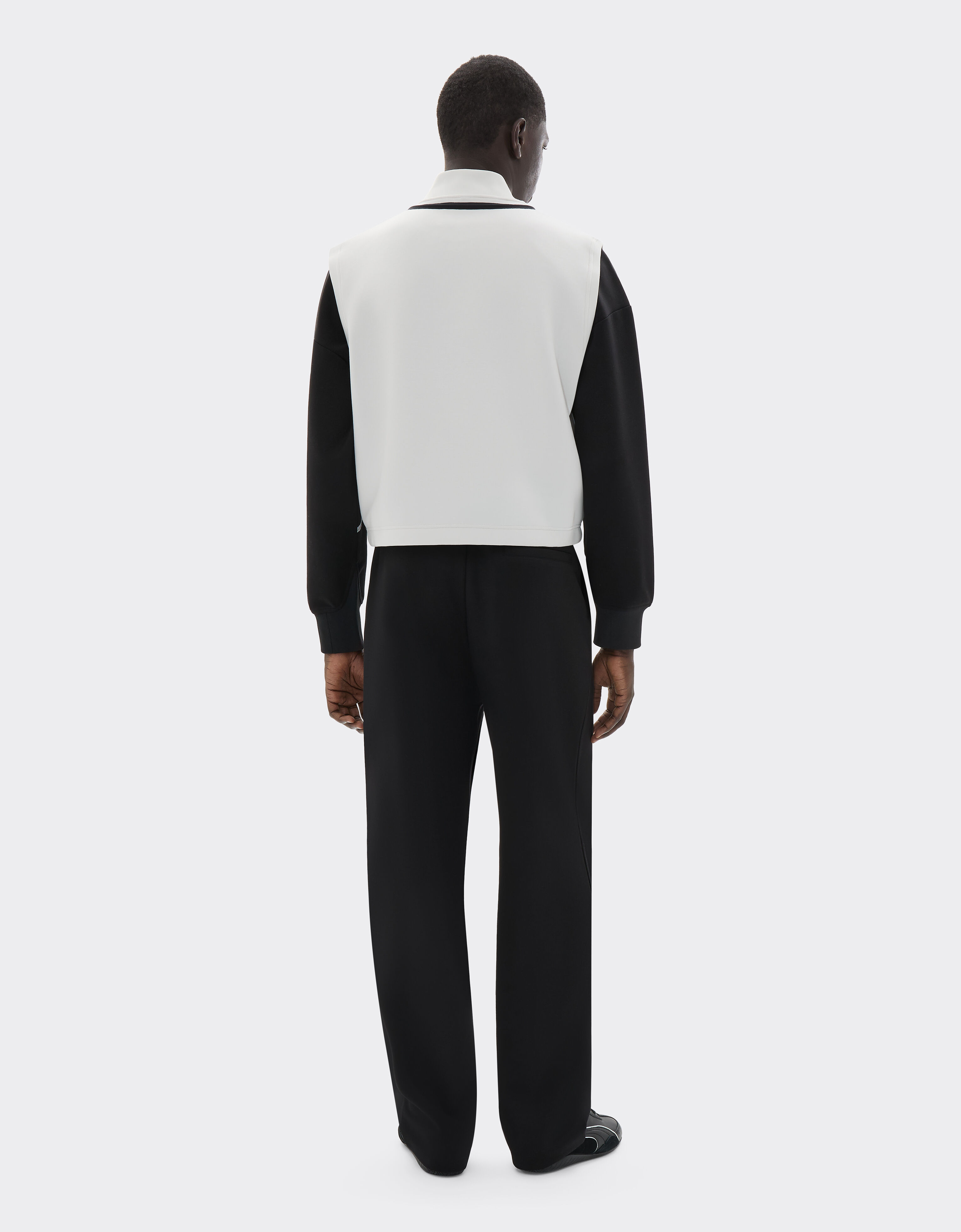  Weste aus Scuba-Stoff mit Ferrari-Wappen Avorio SWMVT0011WNY0004f