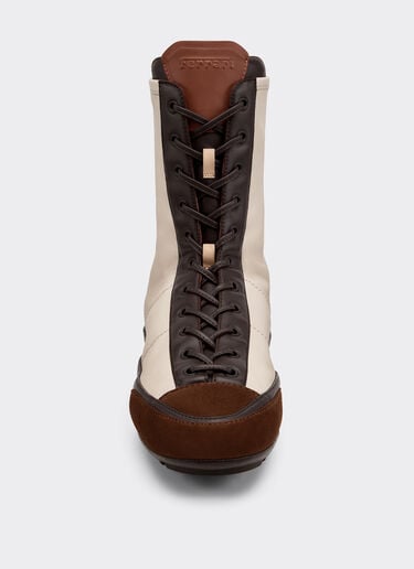 Nappa leather, suede and stretch fabric high-top driver sneaker Ferrari Nappa leather, suede and stretch fabric high-top driver sneaker Beige 22735f