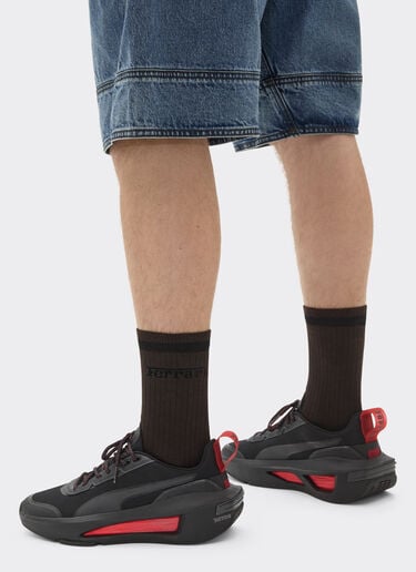 Long cotton socks with Ferrari logo Ferrari Long cotton socks with Ferrari logo Dark brown 49190f