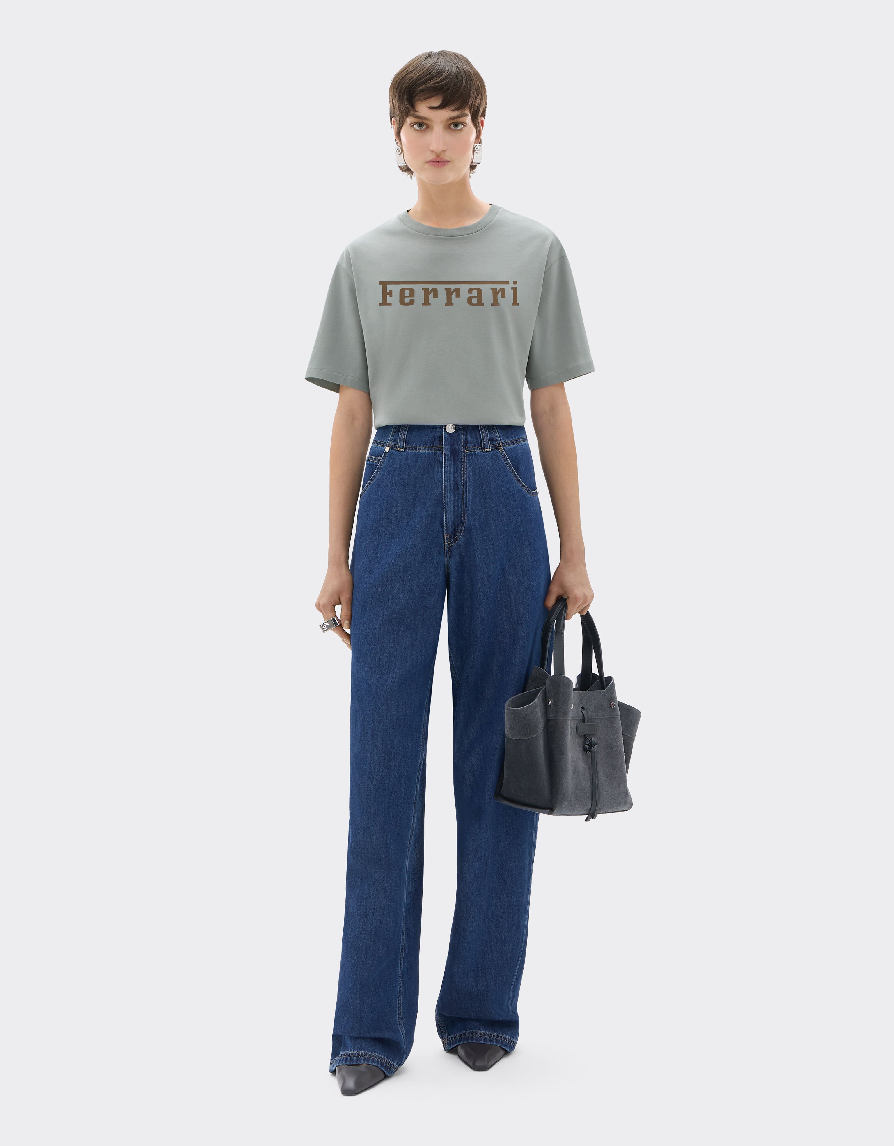 Ferrari T-shirt in cotone con logo Ferrari Grey CJNTH0006JCO0045f