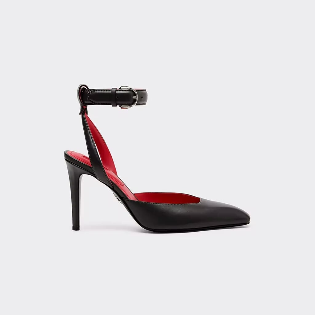 Leather Heeled Sandal Ferrari Leather Heeled Sandal Antracite CSWSA0011XL00003f