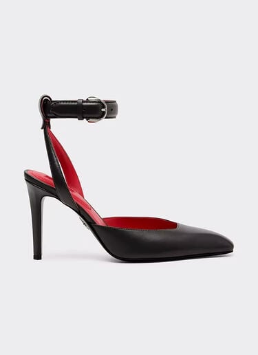 Leather Heeled Sandal Ferrari Leather Heeled Sandal Antracite CSWSA0011XL00003f