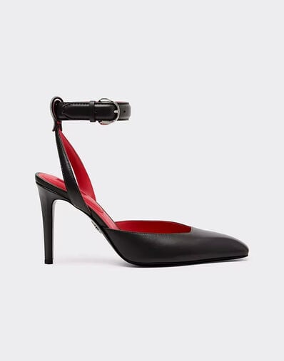 Leather Heeled Sandal Ferrari Leather Heeled Sandal Antracite CSWSA0011XL00003f