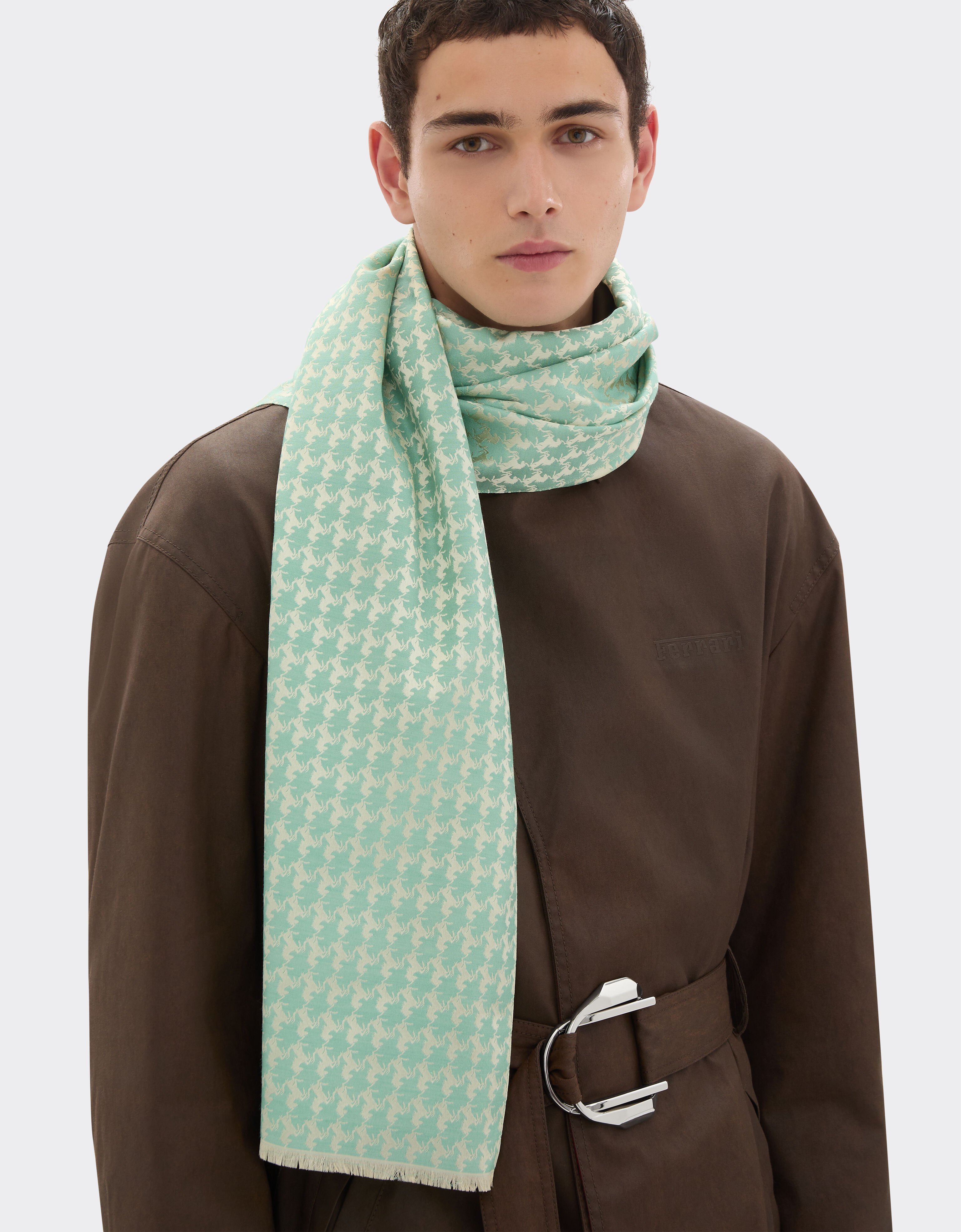 Ferrari Wool and silk scarf Granite Green 50611f