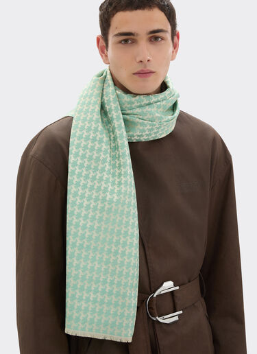 Ferrari Écharpe en laine et soie Granite Green 50611f