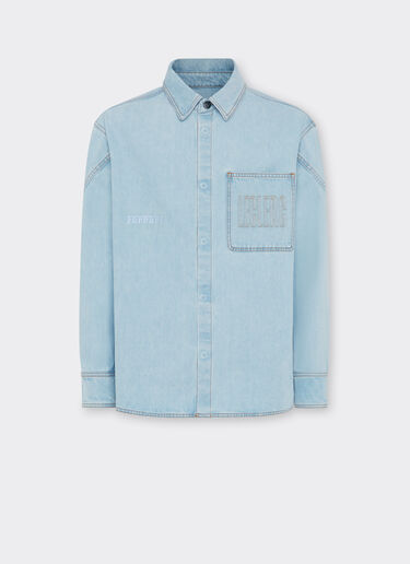 Ferrari Camisa vaquera Ferrari x Charles Leclerc Denim claro 22265f