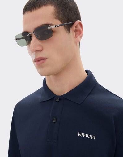 Ferrari Polo de algodón con logotipo Ferrari Navy 51058f