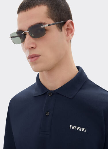 Cotton polo shirt with Ferrari logo Ferrari Cotton polo shirt with Ferrari logo Navy 51058f