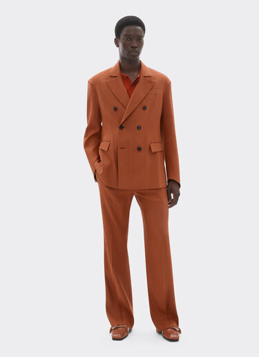 Ferrari Blazer in linen and viscose gabardine Tabacco 22088f