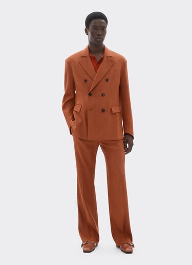 Blazer in linen and viscose gabardine Ferrari Blazer in linen and viscose gabardine Tabacco 22088f