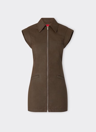 Ferrari Mini-robe en gabardine technique effet vintage Vert Kaki 49928f