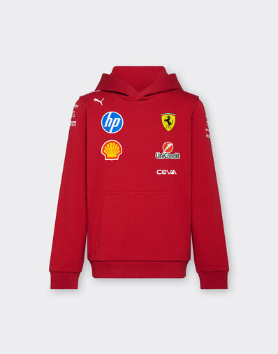 Ferrari Puma for Scuderia Ferrari HP 2025 Team junior hoodie Cherry LA029fK