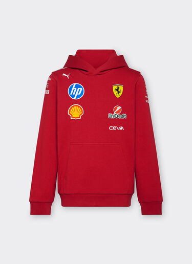 Ferrari Puma for Scuderia Ferrari HP 2025 Team junior hoodie Cherry LA029fK