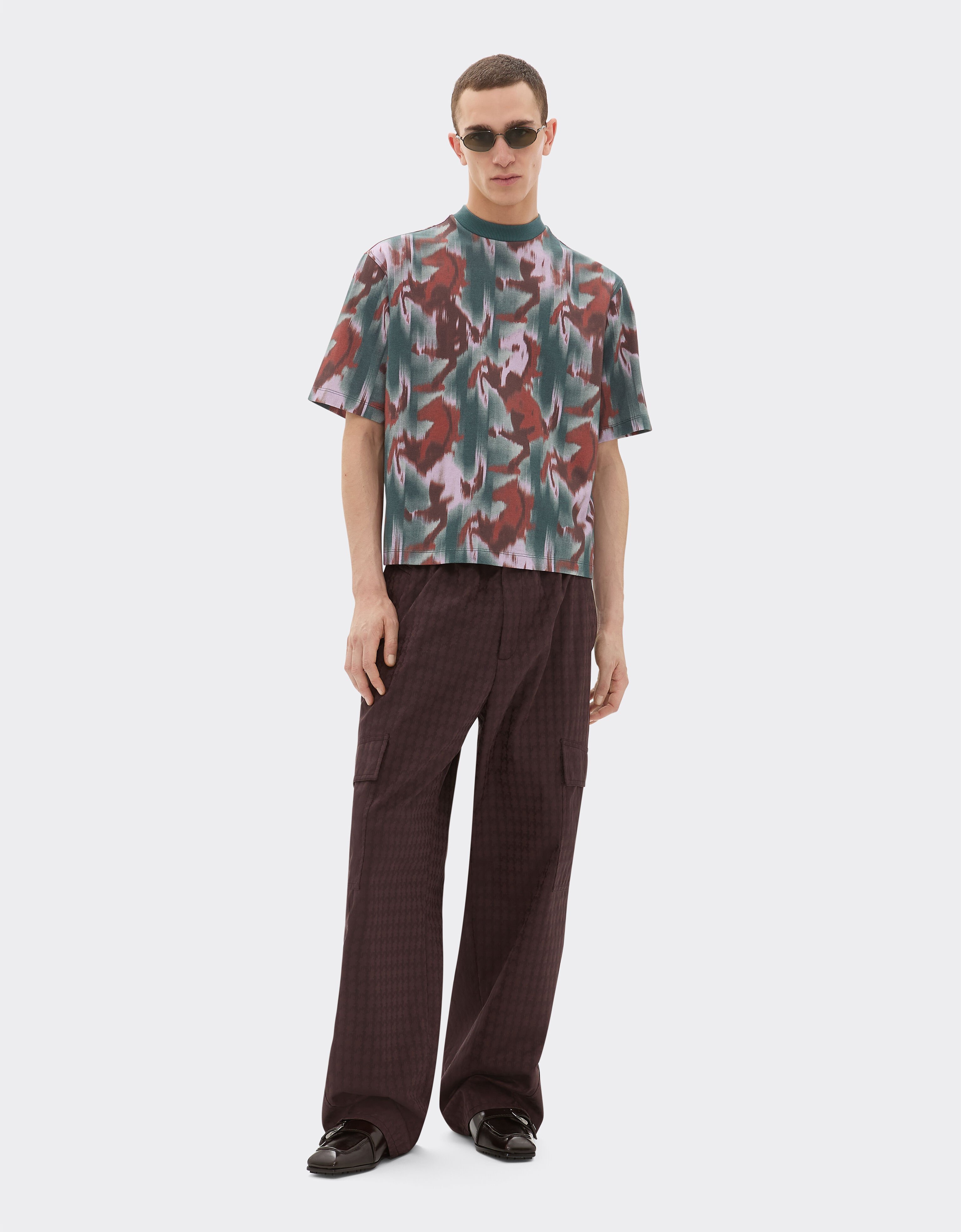 Ferrari T-shirt avec imprimé Cavallino Ikat Bleu paon 22511f