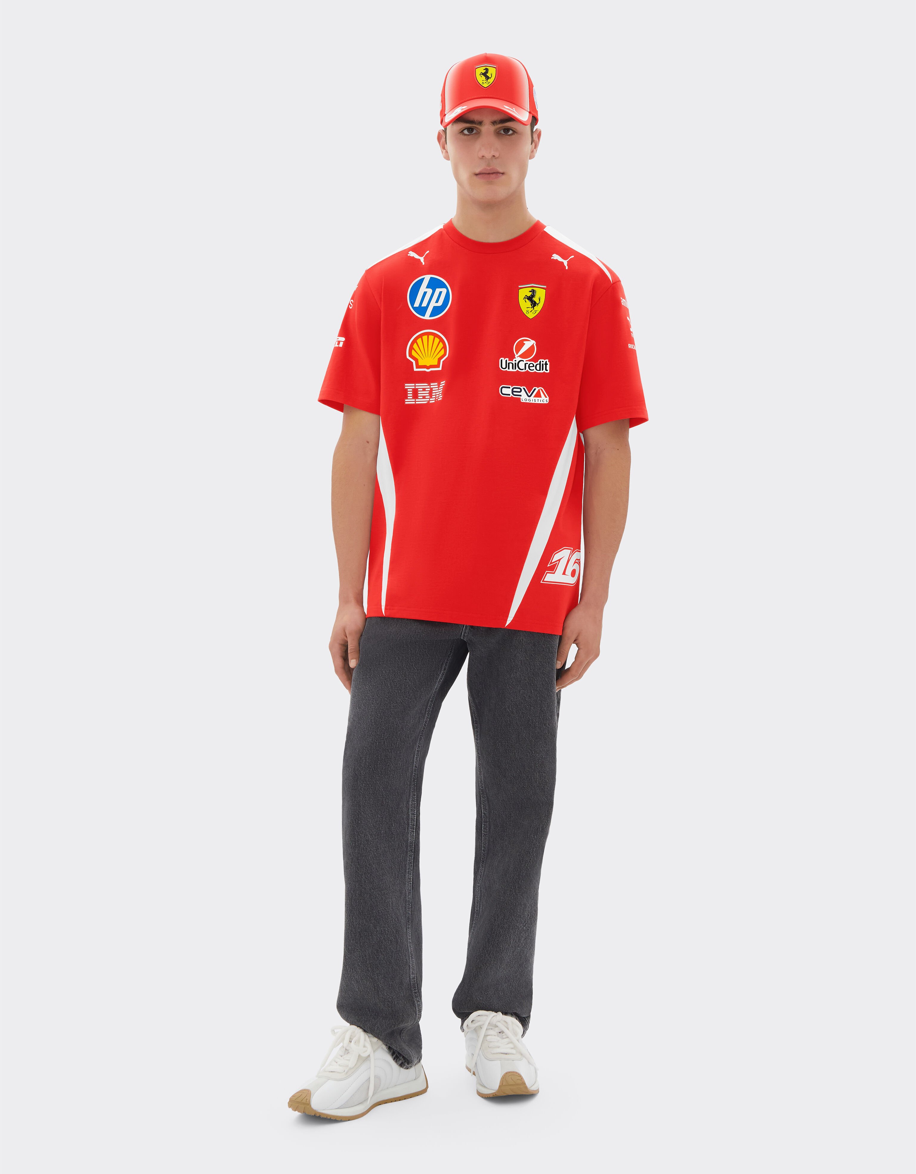 Ferrari Leclerc Replica Drivers Authentic 2026 Puma for Scuderia Ferrari HP T-shirt Red LA0H3f