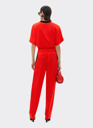 Ferrari Chinos in stretch satin twill Rosso Dino 21660f