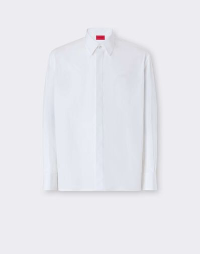 Ferrari Camisa de popelín de algodón con bordado Bianco CWMSH0021WCO0035f
