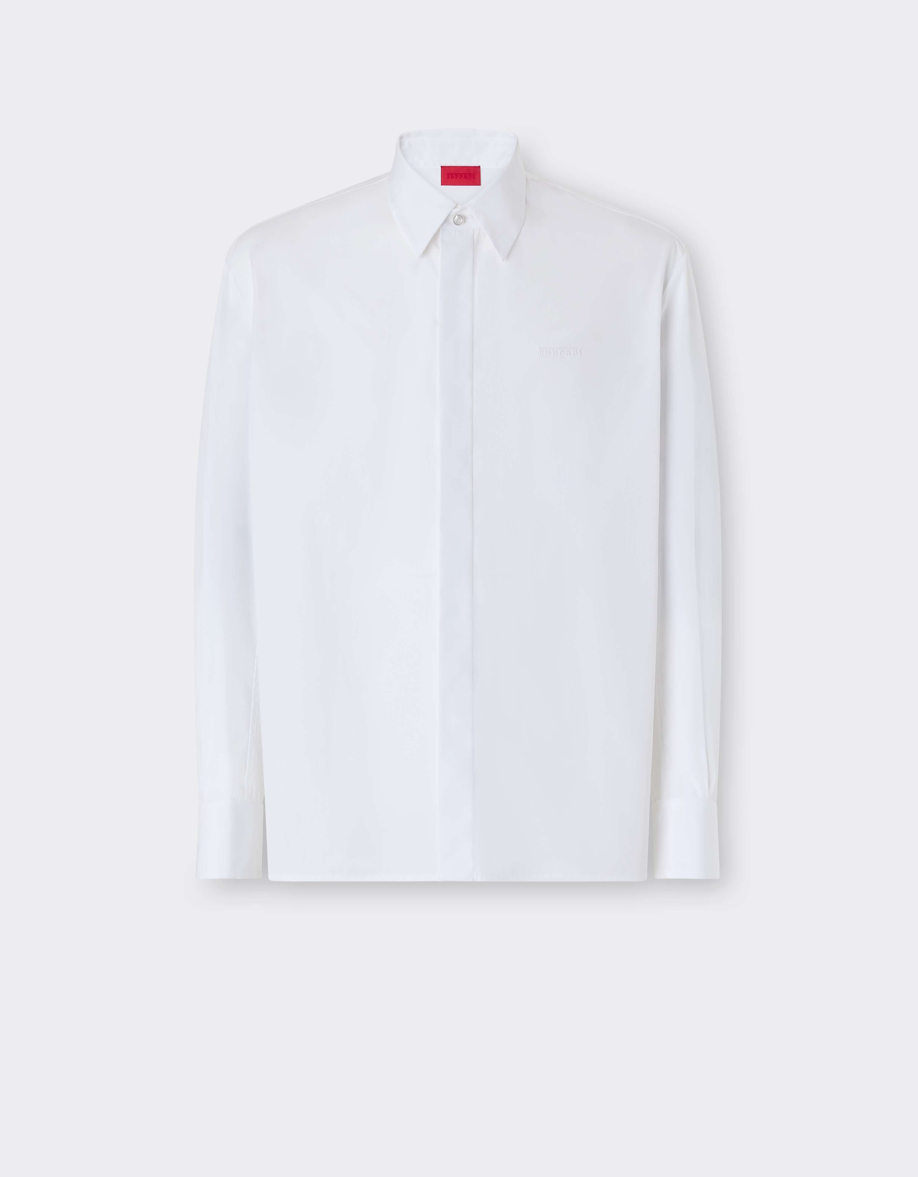 Embroidered Cotton Poplin Shirt Ferrari Embroidered Cotton Poplin Shirt Bianco CWMSH0021WCO0035f