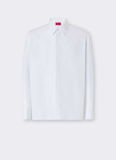 Embroidered Cotton Poplin Shirt Ferrari Embroidered Cotton Poplin Shirt Bianco CWMSH0021WCO0035f