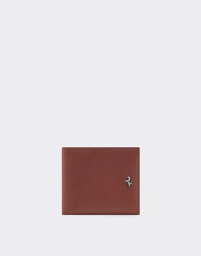 Ferrari Leather wallet with diagonal stitching Espresso 49219f