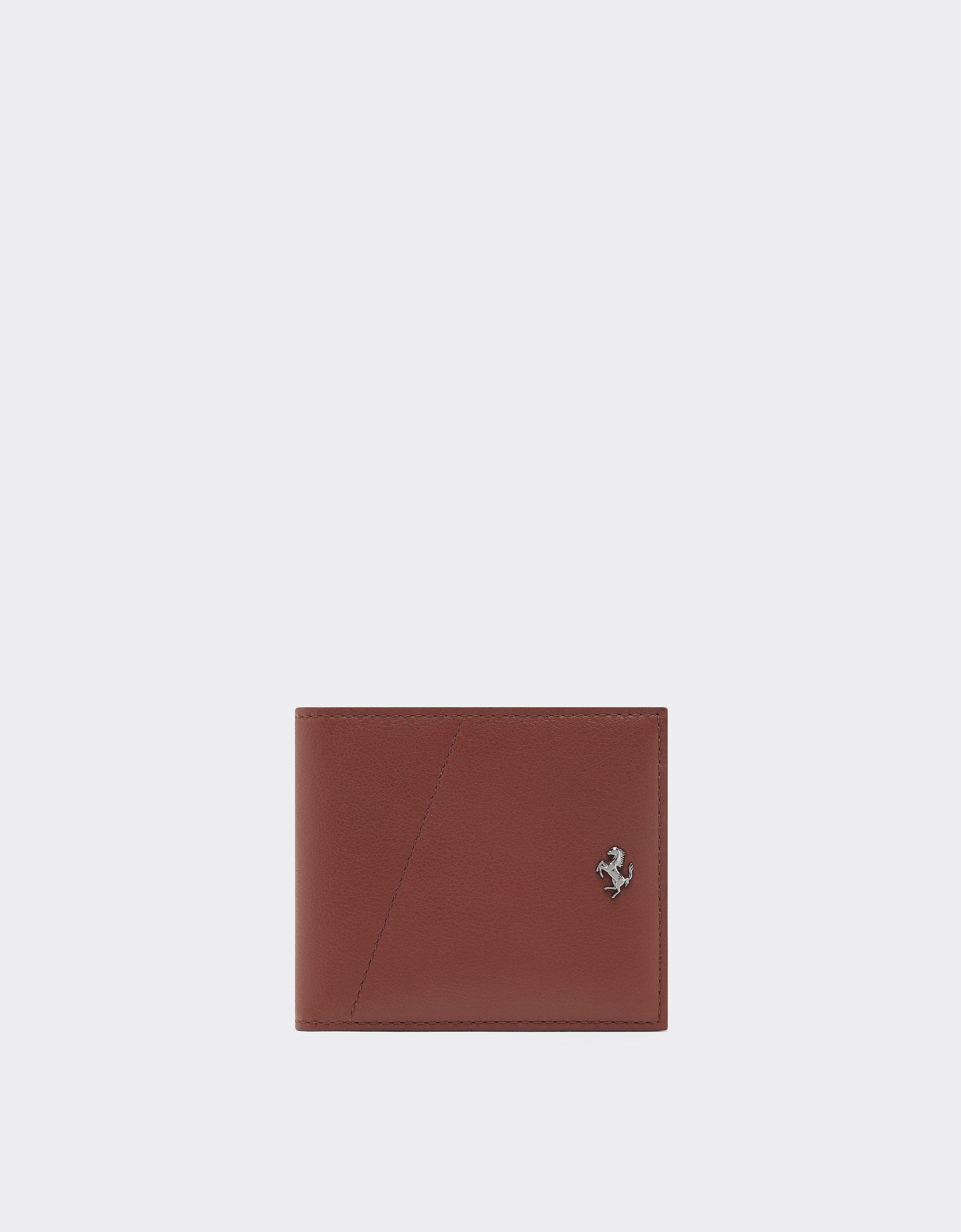 Ferrari Leather wallet with diagonal stitching Espresso 49219f