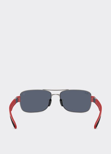 Ray-Ban for Scuderia Ferrari RB3763M in gunmetal grey metal and red plastic with dark grey lenses Ferrari Ray-Ban for Scuderia Ferrari RB3763M in gunmetal grey metal and red plastic with dark grey lenses Ingrid LA01If