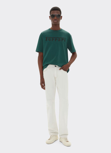 Ferrari Camiseta de algodón con logotipo Ferrari Verde Ficus 21179f
