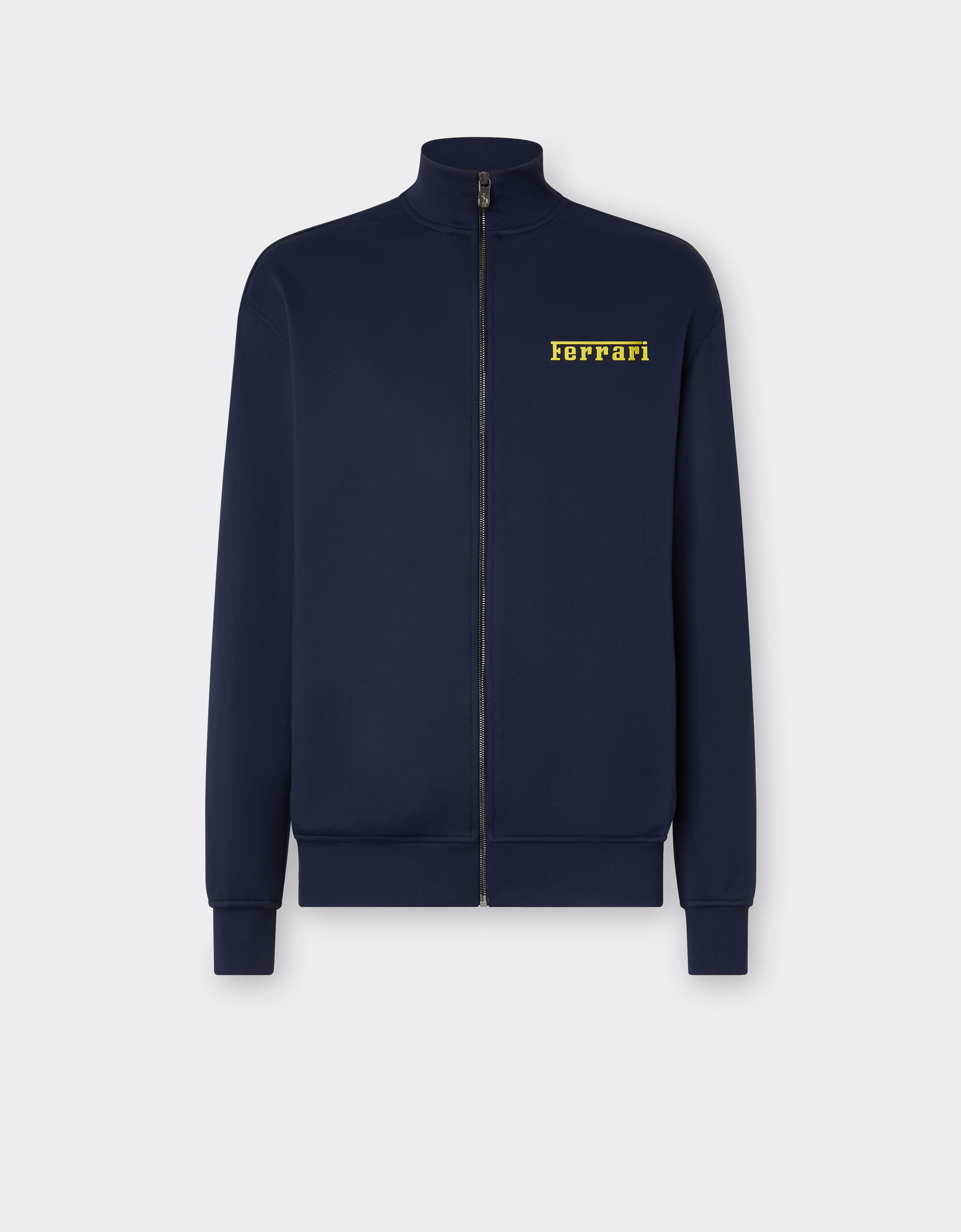 Ferrari Sweatshirt with zip and Ferrari logo Azure F1213f