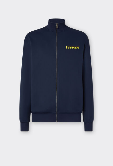 Ferrari Sweatshirt with zip and Ferrari logo Azure F1234f