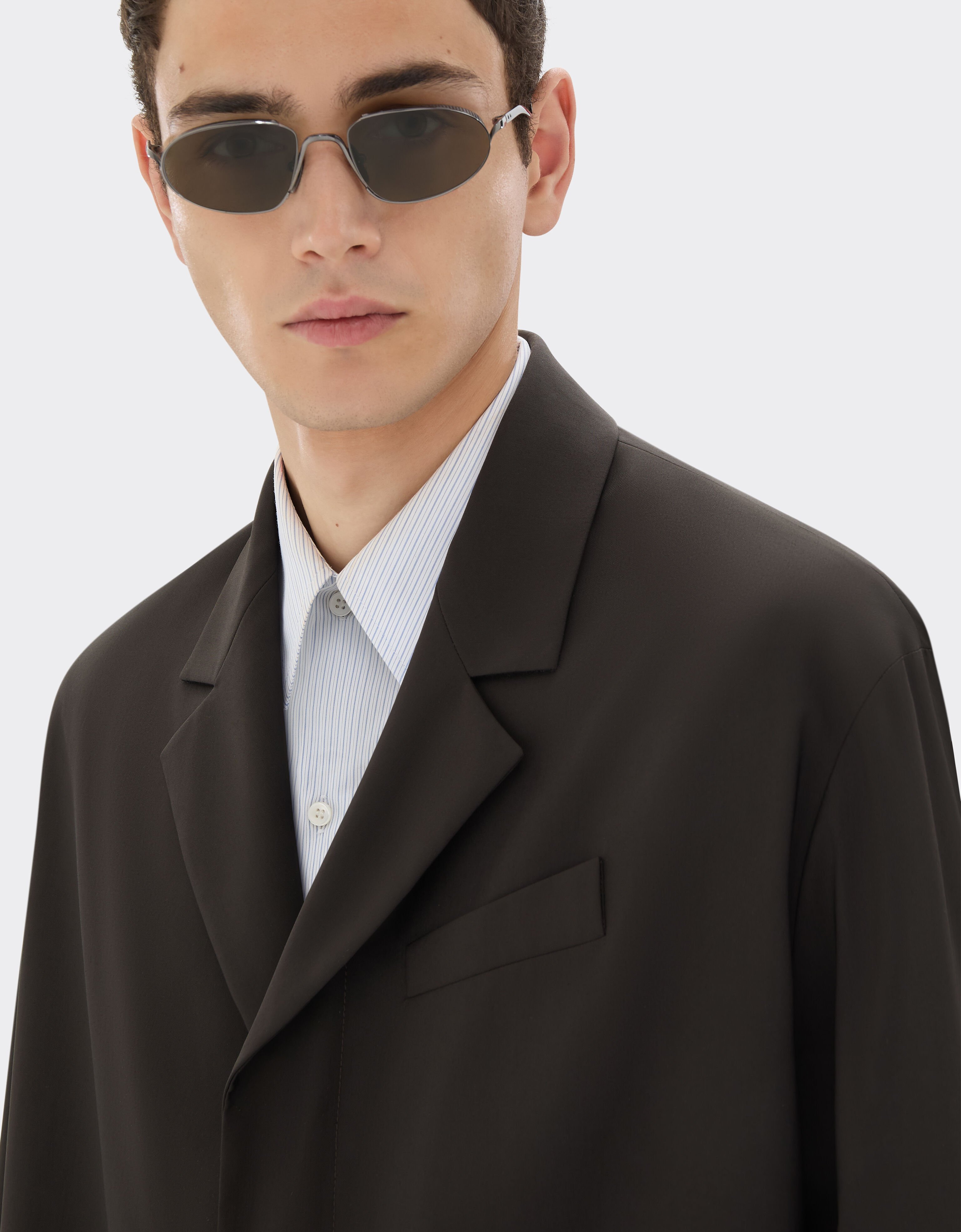 Ferrari Coat in cool Q-Cycle® wool Dark brown 50034f